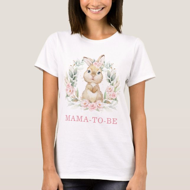 Mama to Be Bunny Rabbit Baby Girl Shower Gift T-Shirt (Front)