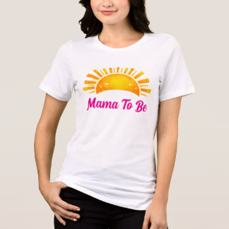 Mama To Be Dreamy Pink And Gold Tri-Blend Shirt