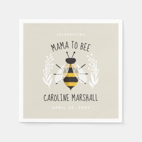 Mama to Bee Baby Shower Decor Cocktail Napkin