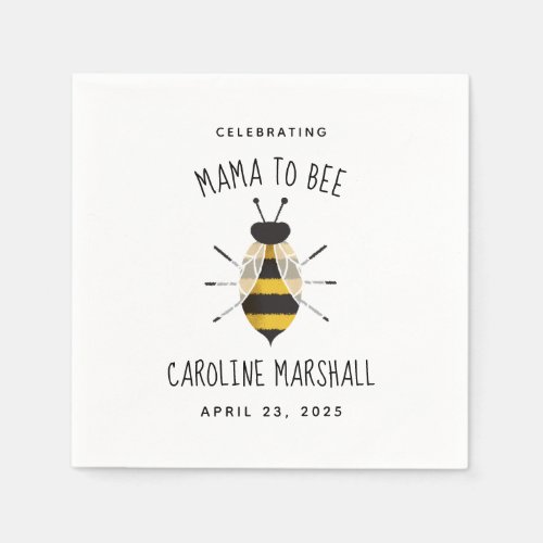 Mama to Bee Baby Shower Decor Cocktail Napkin