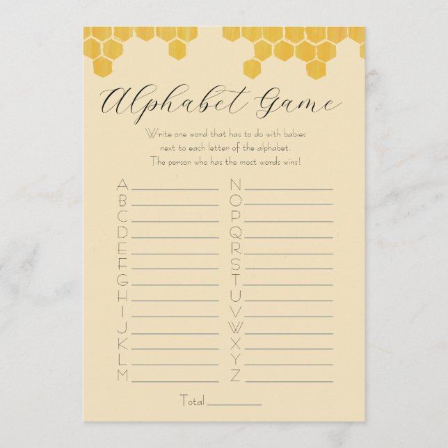 Mama to Bee Baby Shower Game Invitation (Front)
