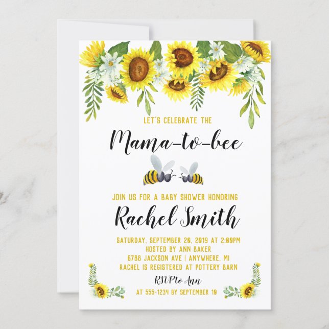 Mama-to-bee Baby Shower Invitation (Front)