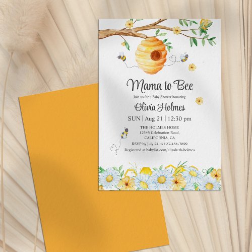 Mama to Bee Baby Shower Invitation