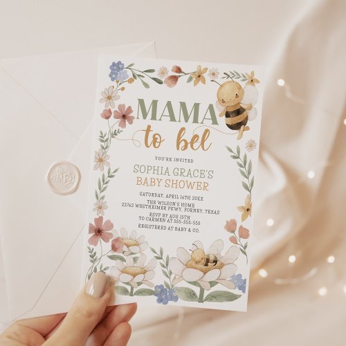 Mama to Bee Baby Shower Invitation