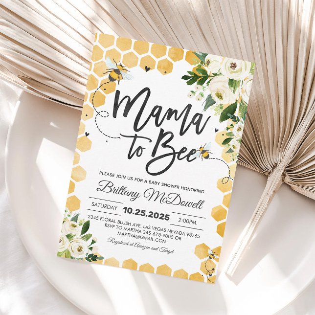 Mama to Bee Baby Shower Invitation | Bumble Bee (Creator Uploaded)