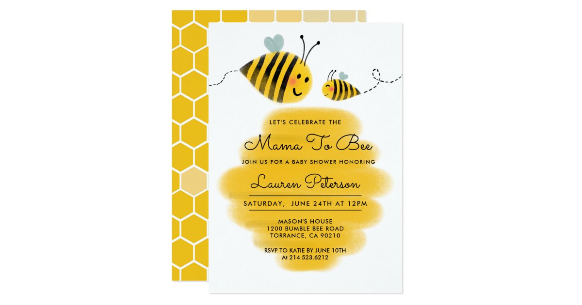 Mama To Bee Baby Shower Invitation Bumble Bee Zazzle Com