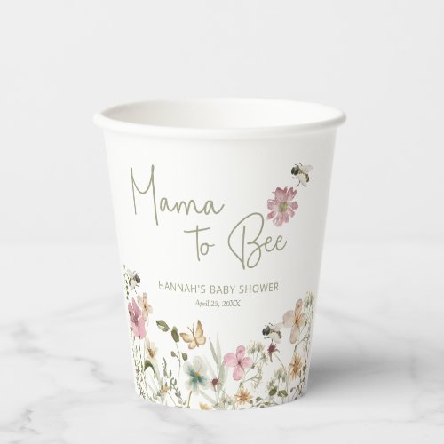 Mama to Bee Baby Shower Paper Cups