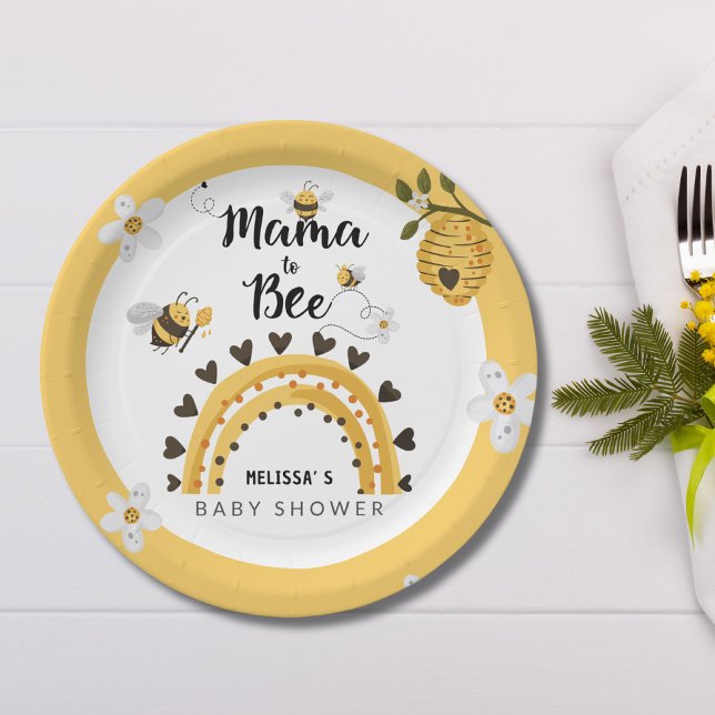 Mama to Bee Baby Shower Paper Plates (Creator Uploaded)