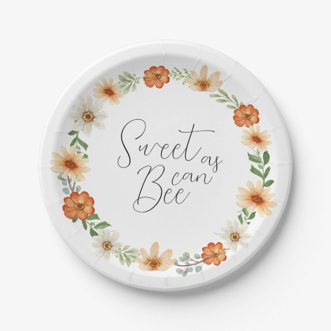Mama to Bee Baby Shower Paper Plates (Front)