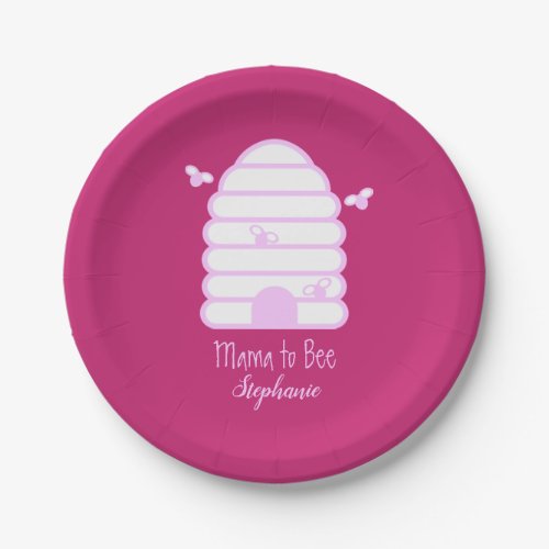 Mama to Bee Baby Shower Paper Plates