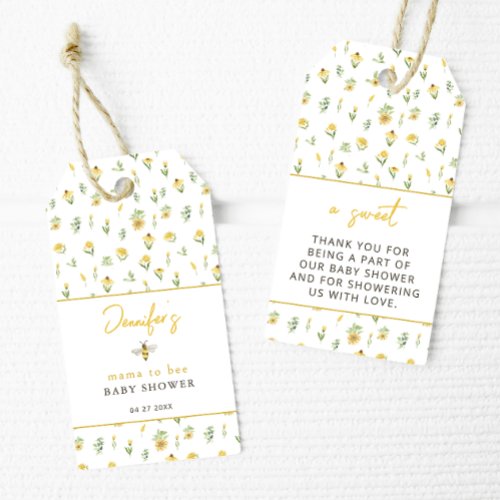 Mama to bee baby shower thank you favor tags