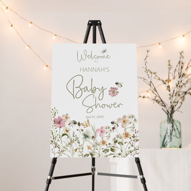 Mama to Bee Baby Shower Welcome Sign (In Situ (Stand))