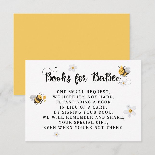 Mama to Bee Books for Baby Baby Shower Enclosure Card (Front/Back)