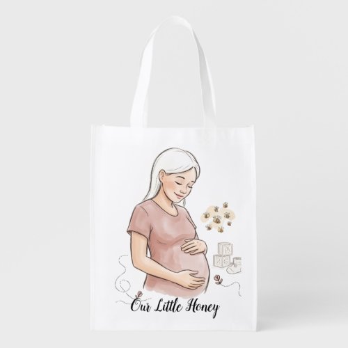 Mama To Bee Cute Pregnancy Announcement Grocery Bag
