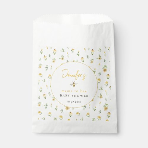 Mama to bee floral baby shower candy favor bags