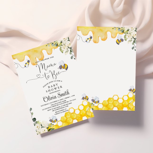 Mama to Bee Floral Baby Shower Invitation (Creator Uploaded)