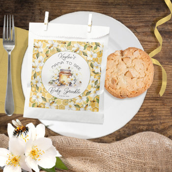Mama To Bee Flowers And Bees Honey Baby Sprinkle Favor Bag by holidayhearts at Zazzle