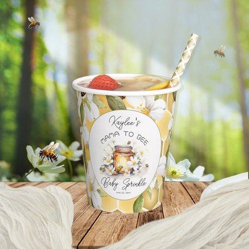 Mama to Bee Flowers and Bees Honey Baby Sprinkle Paper Cups