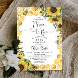 Mama to Bee Gender Neutral Baby Shower Invitation