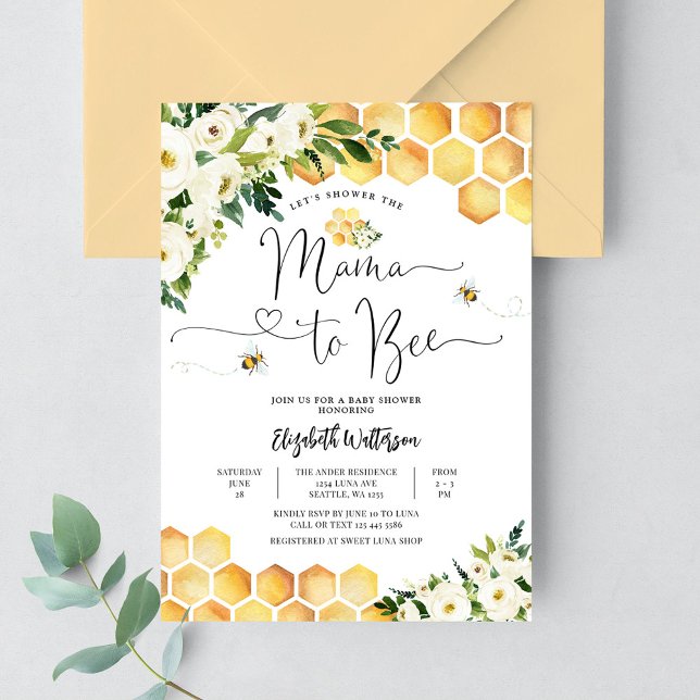 Mama to Bee Gender Neutral Baby Shower  Invitation (Creator Uploaded)