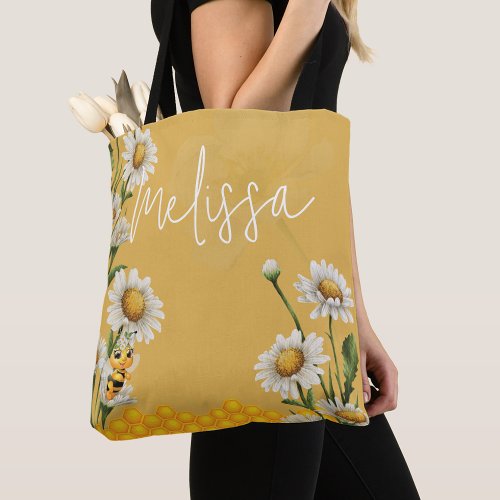 Mama To Bee Honeybee Themed Personalized Tote Bag