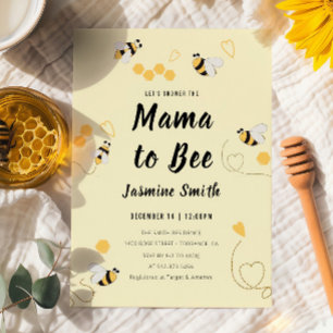 Mama To Bee Honeycomb Baby Shower Celebration Invitation