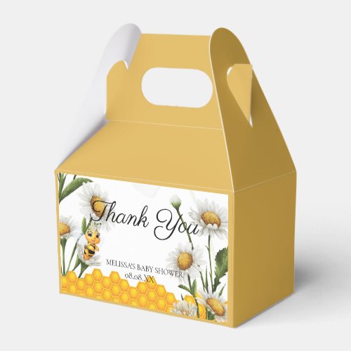 Mama To Bee Honeycomb White Daisy Thank You Favor Boxes
