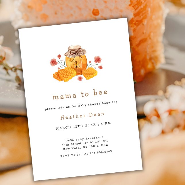 Mama to Bee Little Wildflower Honey  Baby Shower  Invitation (Mama to Bee Little Wildflower Honey Baby Shower Invitation)