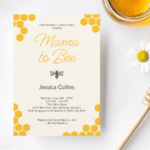 Mama to Bee Modern Honeycomb Bumblebee Baby Shower Invitation