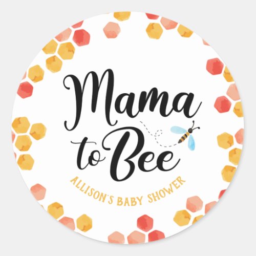 Mama to BEE Paper Plates Classic Round Sticker