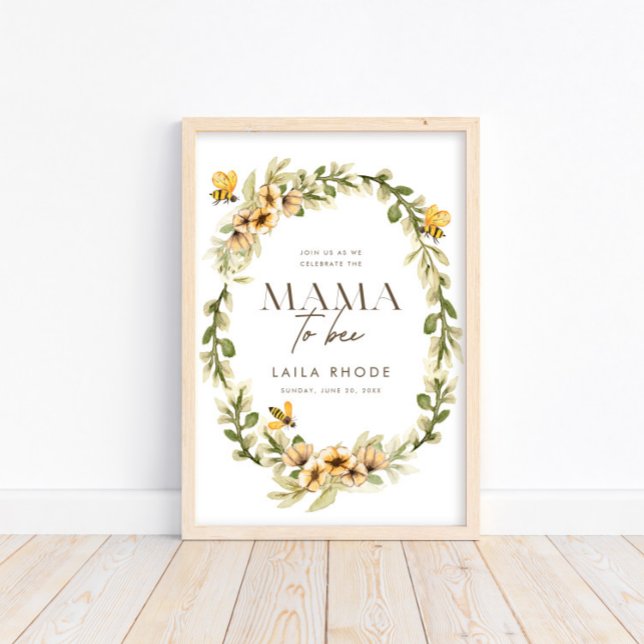 Mama to Bee Spring Baby Shower Welcome Sign Poster (Creator Uploaded)