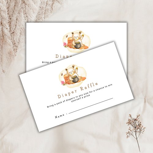 Mama To Bee Teddy Bear Diaper Raffle Baby Shower  Enclosure Card