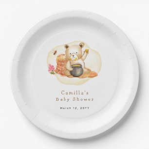 Mama To Bee Teddy Bear Honeycomb Baby Shower  Paper Plates