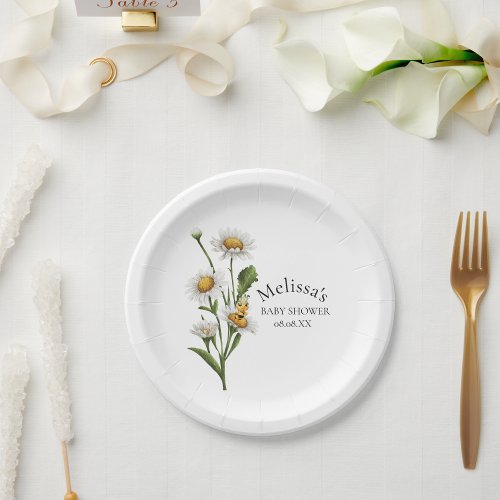 Mama To Bee Theme Honeycomb Daisy Flower Paper Plates