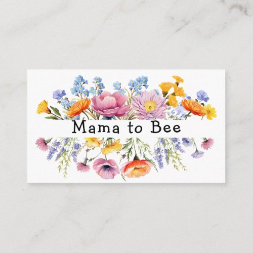 Mama to Bee Wildflower Baby Shower Enclosure Card