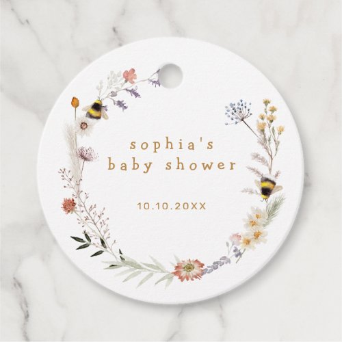 Mama to Bee Wildflower Baby Shower Favor Tags