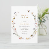 Mama to Bee Wildflower Baby Shower Invitation (Standing Front)