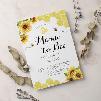 Mama to Bee Wildflower Baby Shower  Invitation
