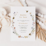 Mama to Bee Wildflower Baby Shower Invitation<br><div class="desc">Celebrate the mom-to-be with this cute floral baby shower invitation featuring a watercolor wildflower frame with tiny wildflowers and bees.</div>