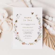 Mama To Bee Wildflower Baby Shower Invitation at Zazzle
