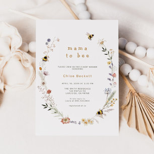 Mama to Bee Wildflower Baby Shower Invitation