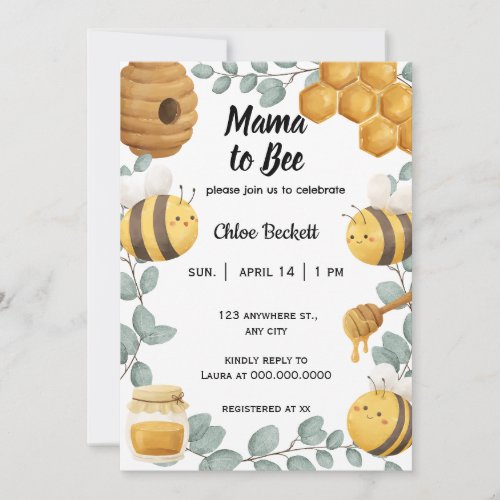 Mama to Bee Wildflower Baby Shower Invitation
