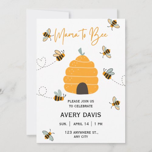 Mama to Bee Wildflower Baby Shower Invitation