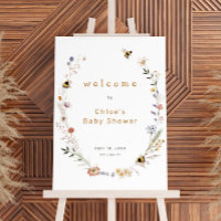 Mama to Bee Wildflower Baby Shower Welcome Sign