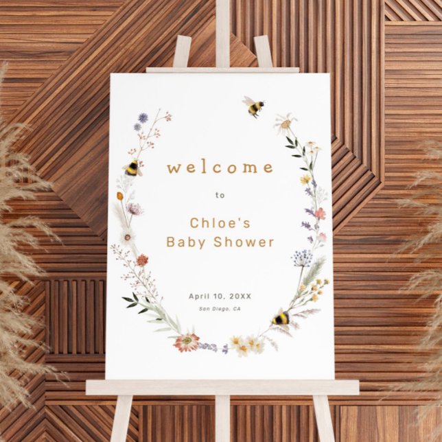 Mama to Bee Wildflower Baby Shower Welcome Sign (Creator Uploaded)