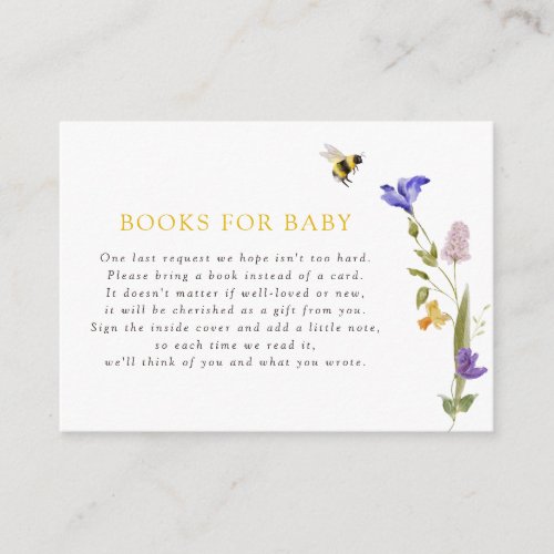Mama to Bee Wildflower Bee Books for Baby Enclosure Card
