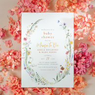 Mama To Bee Wildflower Boho Chic Baby Girl Shower Invitation