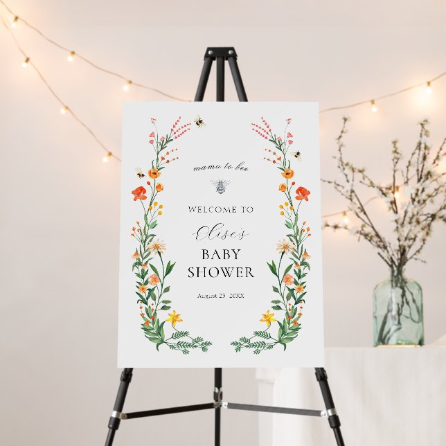 Mama to Bee Wildflower Garden Baby Welcome Foam Board (In Situ (Stand))