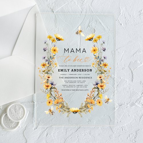 Wildflower Neutral Floral or wildflower baby shower invitation