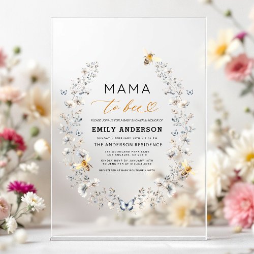 Wildflower Neutral Floral or wildflower baby shower invitation